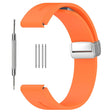 Huawei Watch GT 4 46mm / Samsung Galaxy Watch3 45mm / Garmin Venu 3 22mm Siliconen horlogebandje magnetisch zilver gesp Bandje