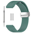 Huawei Watch GT 4 46mm / Samsung Galaxy Watch3 45mm / Garmin Venu 3 22mm Siliconen horlogebandje magnetisch zilver gesp Bandje
