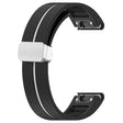 Huawei Watch GT 4 46mm / Samsung Galaxy Watch3 45mm Magnetisch Zilver Gesp Bandje 22mm Dual Color Siliconen Horlogebandje - Zwart+Wit