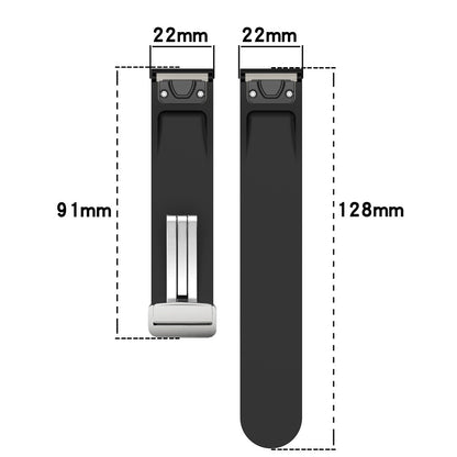 Huawei Watch GT 4 46mm / Samsung Galaxy Watch3 45mm Magnetic Silver Buckle Strap 22mm Dual Color Silicone Watch Band - Grey+White#serie_4