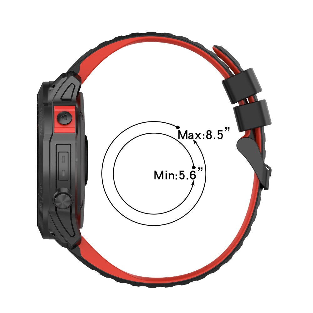 Solid Silikone Universal Rem passer til Garmin Smartwatch - Rød#serie_8