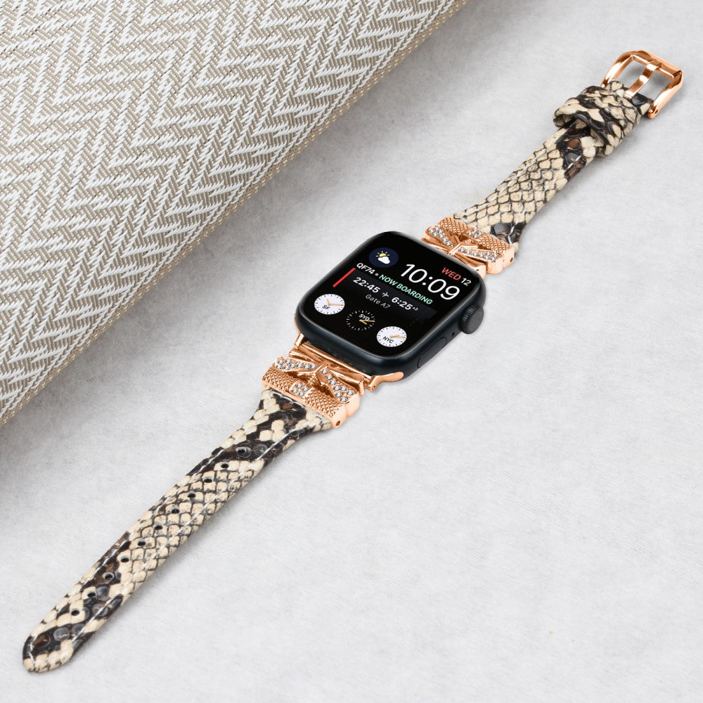 Rigtigt Rart Kunstlæder Universal Rem passer til Apple Smartwatch - Brun#serie_3