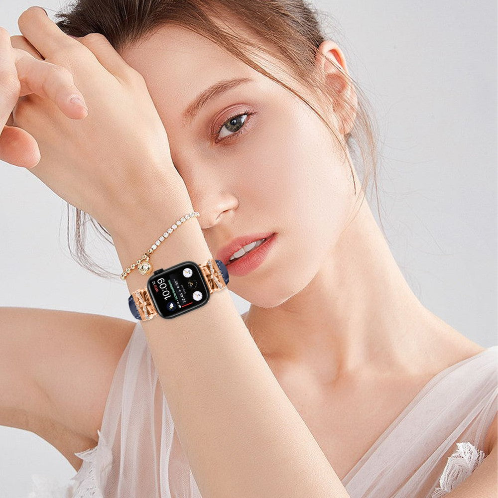 Rose Gold Buckle Watchband Apple Watch Ultra 2 / Ultra 49mm / Series 9 45mm / 8 7 45mm / 6 5 4 SE (2022) SE (2023) SE 44mm / 3 2 1 42mm - Dark Blue#serie_4