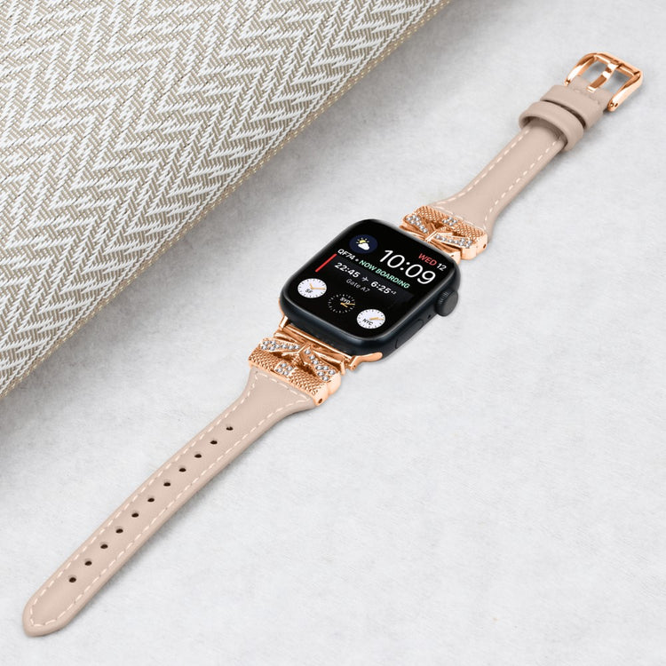 Stilfuld Kunstlæder Universal Rem passer til Apple Smartwatch - Hvid#serie_3