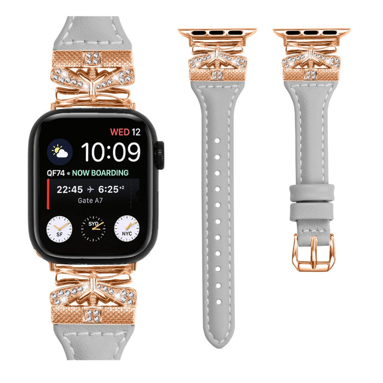 Stilfuld Kunstlæder Universal Rem passer til Apple Smartwatch - Sølv#serie_5