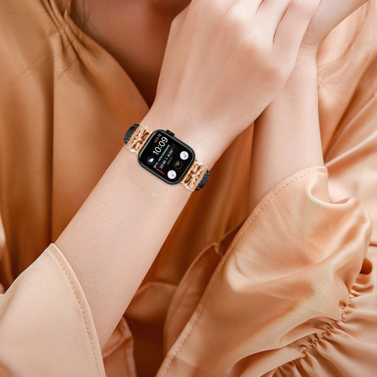 Stilfuld Kunstlæder Universal Rem passer til Apple Smartwatch - Sort#serie_6