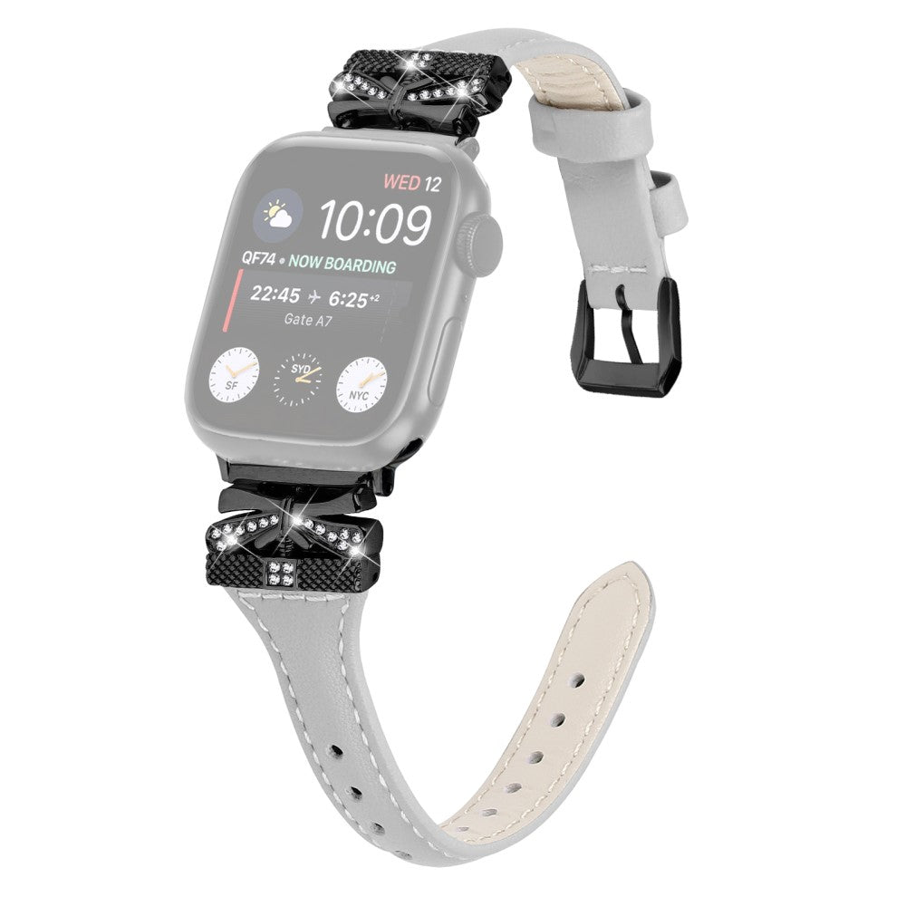 Rigtigt Fed Kunstlæder Universal Rem passer til Apple Smartwatch - Sølv#serie_1