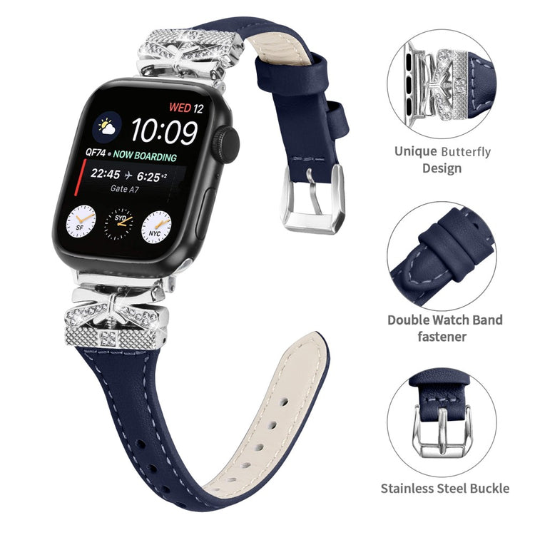 Fint Kunstlæder Universal Rem passer til Apple Smartwatch - Blå#serie_3