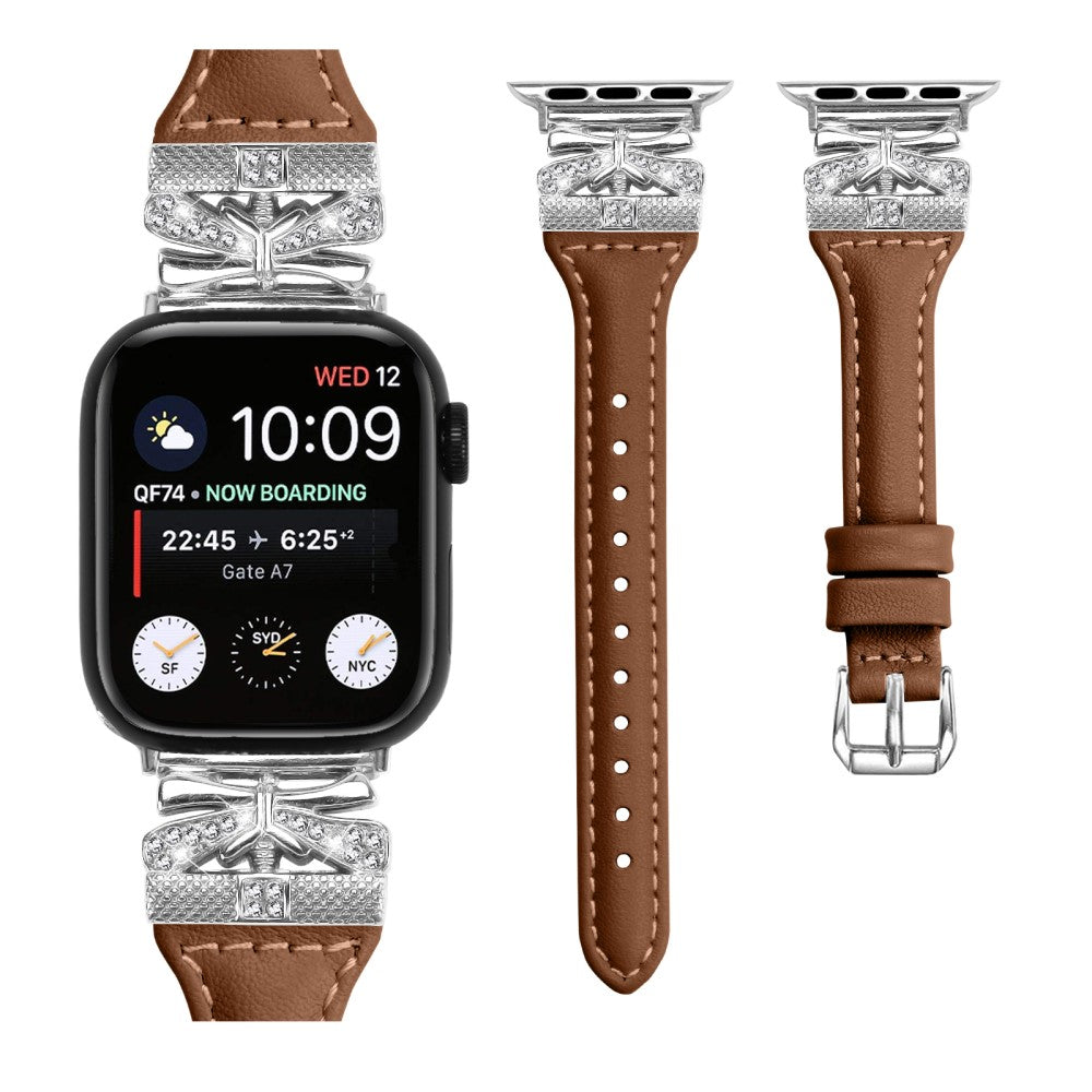 Fint Kunstlæder Universal Rem passer til Apple Smartwatch - Brun#serie_6