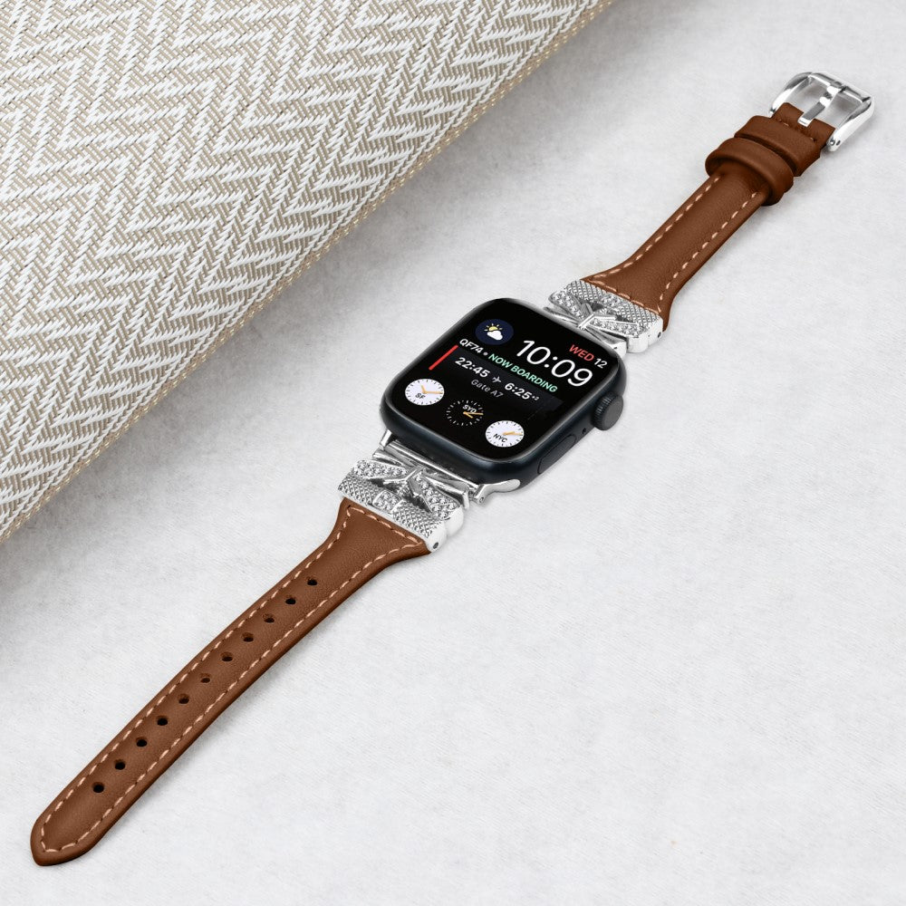 Fint Kunstlæder Universal Rem passer til Apple Smartwatch - Brun#serie_6