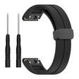 Garmin Fenix 7X / 7X Solar / Tactix 7 Pro Siliconen horlogebandje 26mm vouwbaar zwart gesp horlogebandje