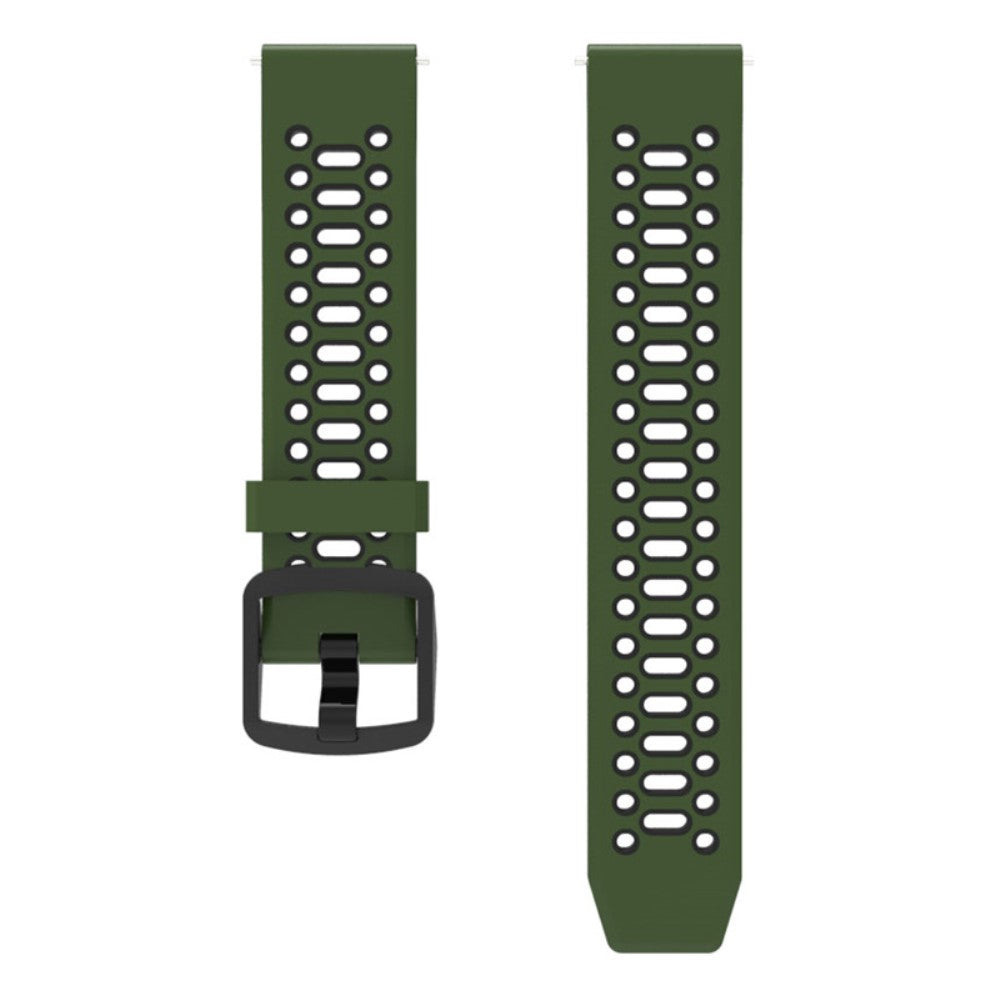 Coros Apex Pro / Samsung Gear S3 Frontier / Gear S3 Classic Breathable Silicone Strap 22mm Dual Color Watch Band - Army Green / Black#serie_6