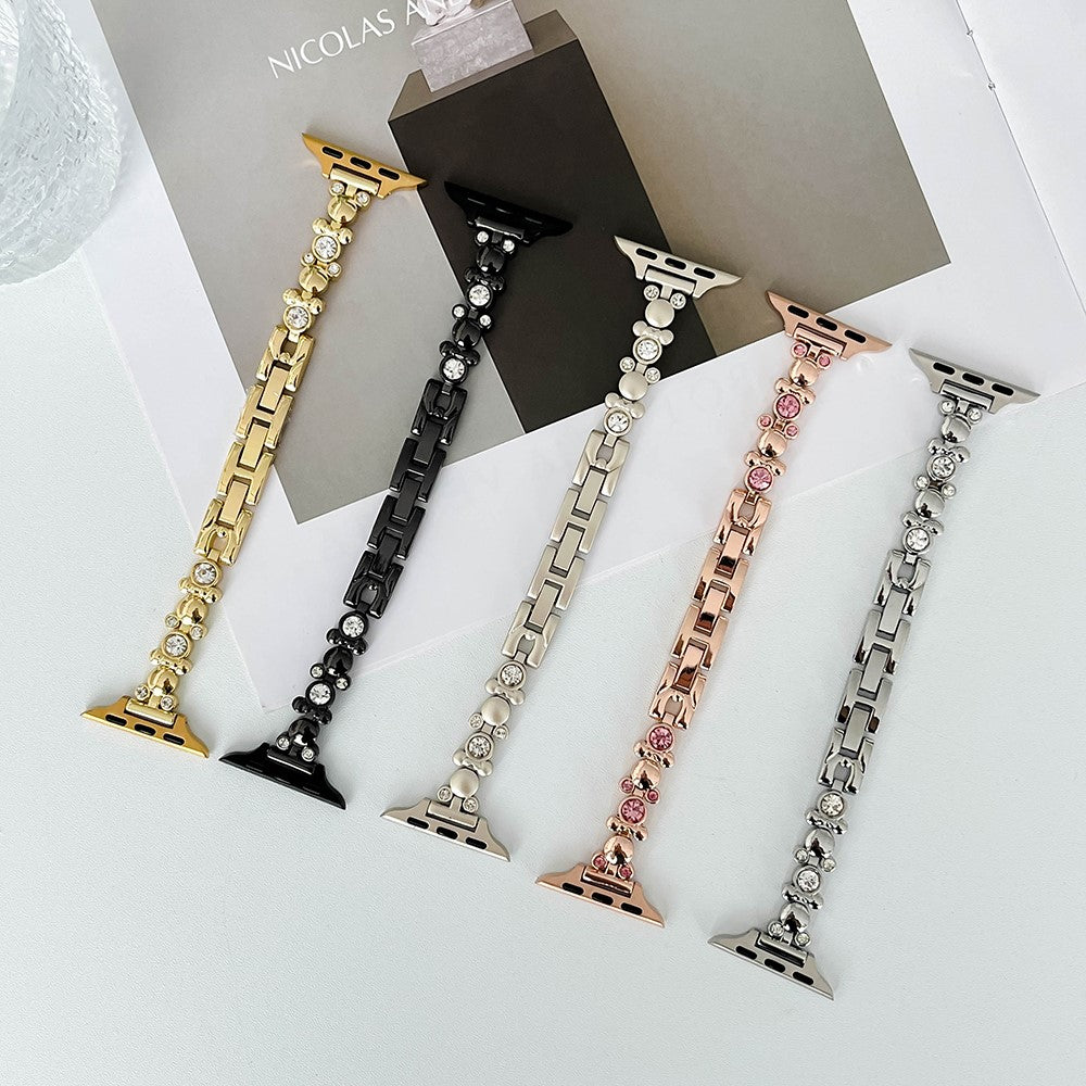 Apple Watch 49mm / 45mm / 44mm / 42mm Watch Band Rhinestone Wrist Strap - Rose Gold#serie_3