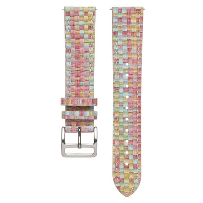 Garmin Active 5 / Samsung Galaxy Watch6 Classic 47mm 43mm Watch Band 20mm Braided Vegan Leather Wrist Strap - Light Pink#serie_1