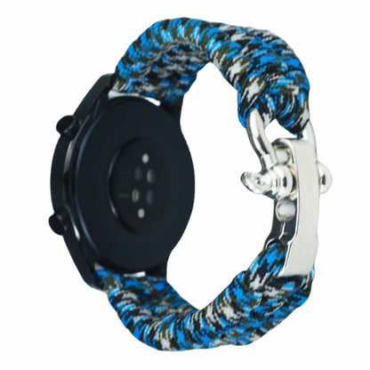 Huawei Watch GT4 46mm / Samsung Galaxy Watch3 45mm Watch Strap 22mm Braided Rope Wrist Band - Blue Camouflage#serie_2
