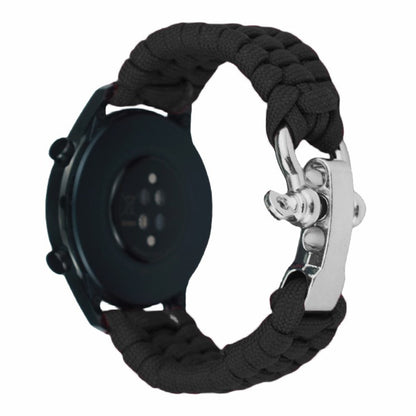 Huawei Watch GT4 46mm / Samsung Galaxy Watch3 45mm Watch Strap 22mm Braided Rope Wrist Band - Black#serie_3