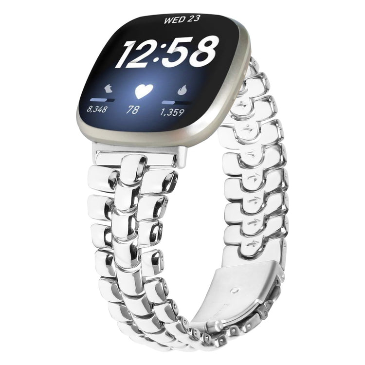 Sejt Metal Universal Rem passer til Fitbit Versa 4 / Fitbit Sense 2 - Sølv#serie_1