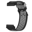 Huami Amazfit Falcon / Garmin Fenix 7 / 6 / 5 Dual Color Horlogeband Siliconen koord met 22mm Connector - Zwart+Grijs