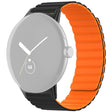 Google Pixel Watch / Pixel Watch 2 Magnetische Horlogeband Verstelbaar Flexibel Bandje - Zwart+Oranje