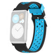 Huawei Watch Fit / Watch Fit Special Edition Dual Color Flexibele Horlogeband met Ademende Gaten - Zwart+Blauw