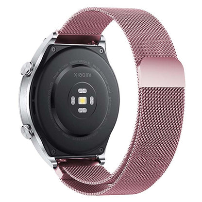 KALEBOL KLB-ML-001 Samsung Galaxy Watch3 45mm / Huawei Watch Ultimate Milanese Watch Strap 22mm Magnetic Metal Watch Band - Rose Gold#serie_1