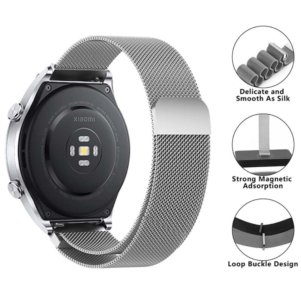 Meget Pænt Metal Universal Rem passer til Smartwatch - Sølv#serie_1