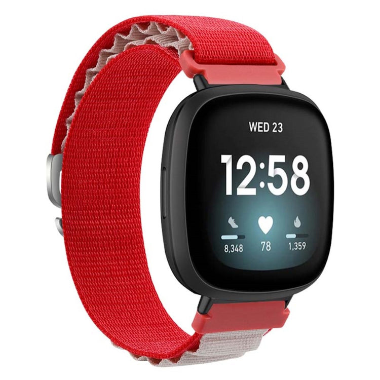 Super Godt Nylon Universal Rem passer til Fitbit Smartwatch - Rød#serie_4