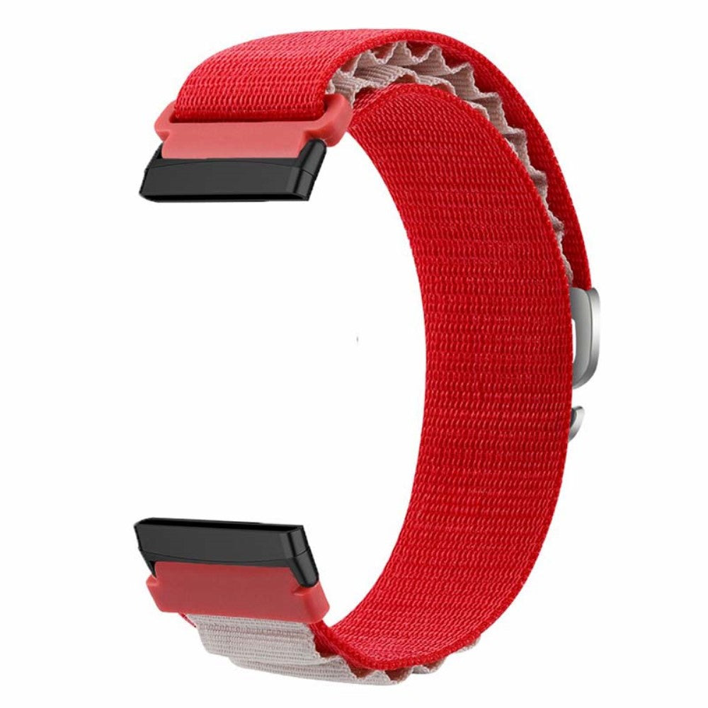 Fitbit Versa 4 / Versa 3 / Sense 2 / Sense Watch Band Nylon Adjustable Wrist Strap - Red+White#serie_4