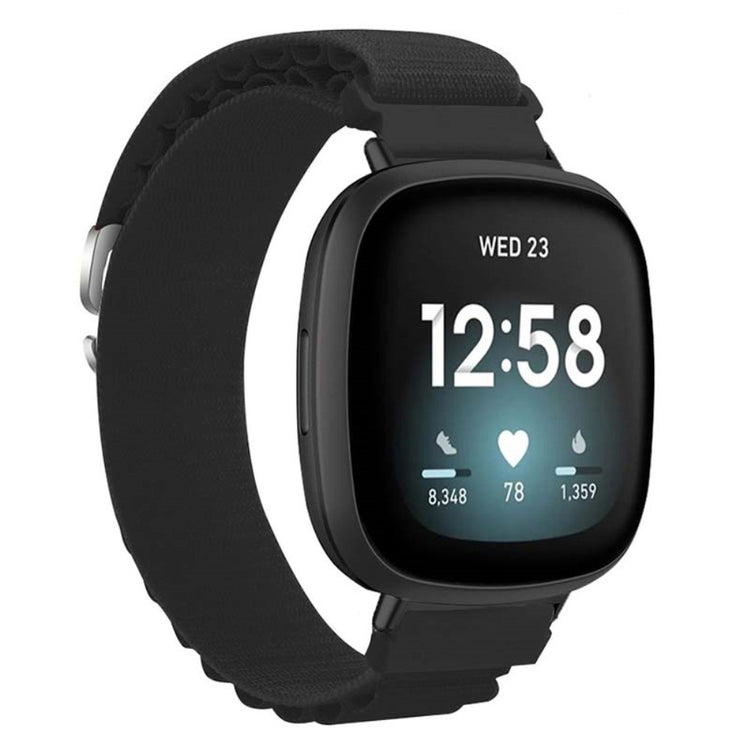 Super Godt Nylon Universal Rem passer til Fitbit Smartwatch - Sort#serie_5