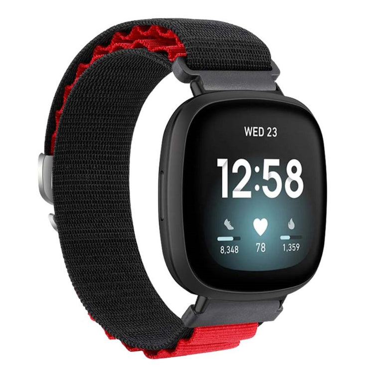 Super Godt Nylon Universal Rem passer til Fitbit Smartwatch - Rød#serie_6