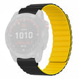 Garmin 26mm Quickfit Universeel Flexibel Horlogebandje Magnetisch Koordje Vervanging met Stootvast Connector - Zwart+Geel