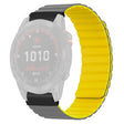 Huami Amazfit Falcon / Garmin Fenix 7 / 6 / 5 Magnetisch Horlogebandje Flexibel Vervangingskoordje met 22mm Bump Resistant Connector - Grijs+Geel