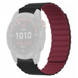 Garmin Fenix 7S / 6S / 5S Horlogeband Vervanging Magnetisch Flexibel Koord met 20mm Stootvast Aansluiting - Zwart+Wijnrood