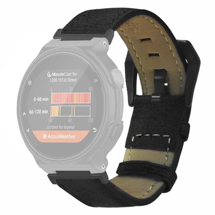 Sejt Kunstlæder Universal Rem passer til Garmin Smartwatch - Sort#serie_1