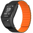 TomTom Runner 2 / 3 / Spark / Adventurer horlogeband Flexibel magnetisch koord met hoesje - Zwart+Oranje