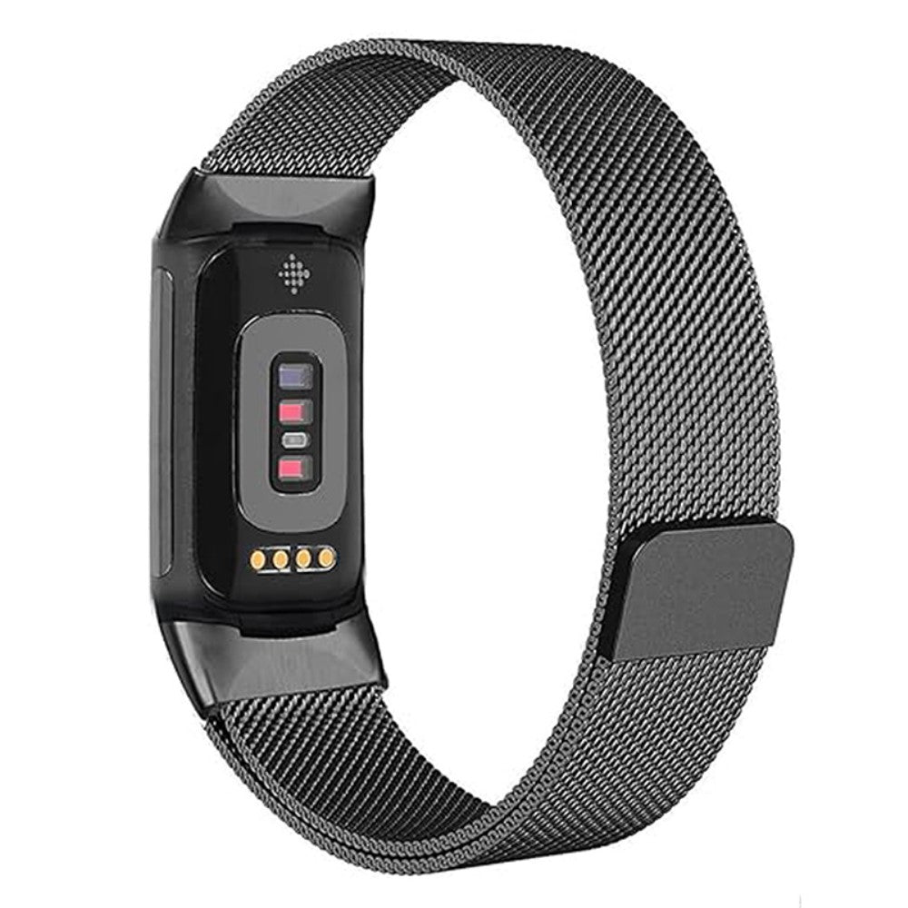 Fitbit Charge 5 bandje RVS - Keramiek - Zwart-beige Fitbit Charge 5 bandje RVS - Keramiek - Zwart-beige