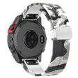 Garmin Fenix 7S / 6S Pro / 5S Plus / Instinct 2S Camouflage Horlogebanden Zilver Gesp 20mm Sportief Koord - Camo Wit