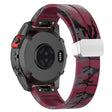 Garmin 26mm Quickfit Universele Flexibele Horlogeband Zilver Gesp Polsband - Camo Wijnrood