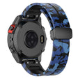 Garmin 26mm Quickfit Universal Zwart Gesp Horlogeband Flexibel Koord - Camo Blauw