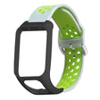 TomTom Runner 3 / 2 / Adventurer Flexibele Horlogeband Dual Color Ademende Gaten Polsband met Hoesje - Grijs+Groen