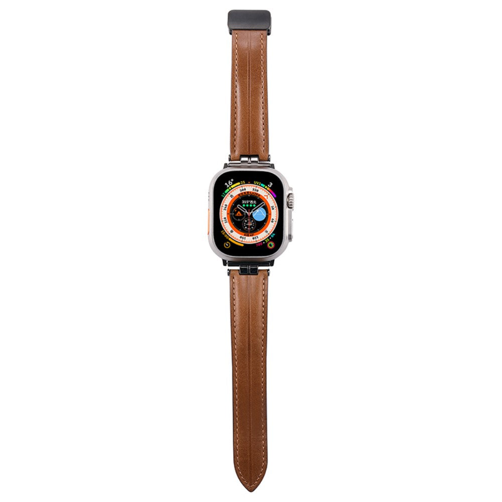 Super Fint Kunstlæder Universal Rem passer til Apple Smartwatch - Brun#serie_6