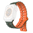 Apple Watch Series 49mm - 45mm - 44mm - 42mm Universele Flexibele Band Horlogeband - Olijfgroen+Oranje