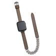Apple Watch Series 49mm - 45mm - 44mm - 42mm Universele Horlogeband Ketting Leren Koord - Sandelhout