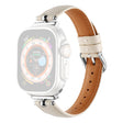 Apple Watch Series 41mm - 40mm - 38mm Universele Echt Koe Leren Horlogebandjes - Wit / Zilver Gesp