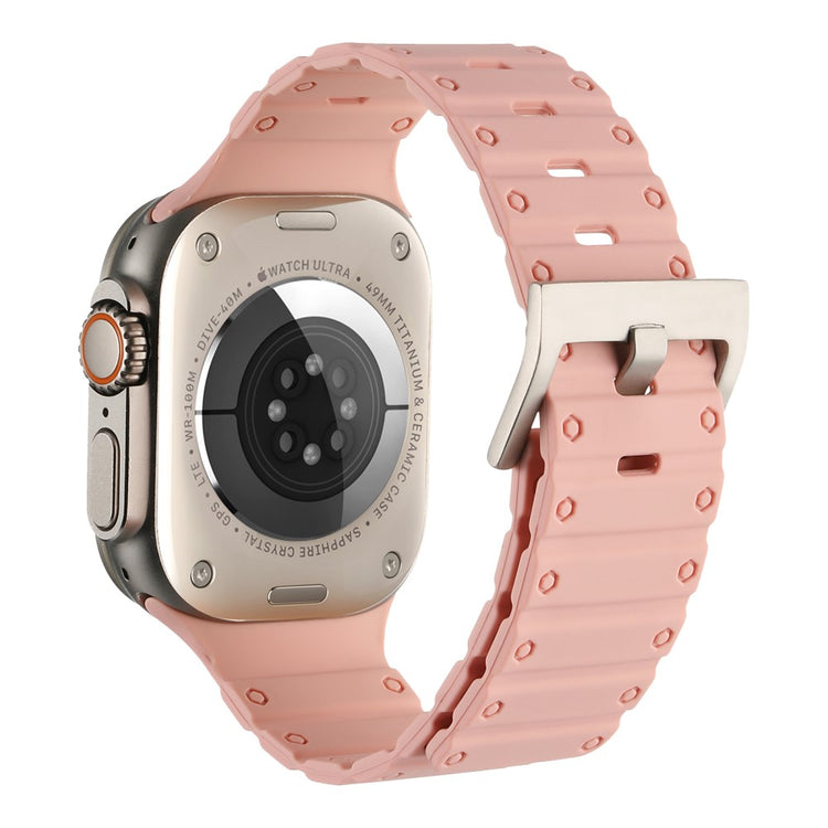 Rigtigt Pænt Silikone Universal Rem passer til Apple Smartwatch - Pink#serie_6