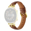 20mm Universele Smart Watch Band Echt Koe Leren Koord Vervanging - Khaki+Gouden Gesp Gesp
