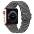 Apple Watch Series 49mm - 45mm - 44mm - 42mm Universele Horlogeband Elastisch Nylon Koord - Donkergrijs
