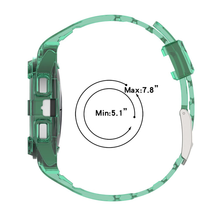 Samsung Galaxy Watch4 44mm Flexible Watch Band Replacement Strap with Integrated Watch Case - Transparent Green#serie_1