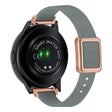Samsung Galaxy Watch 20 mm universeel leren koord met magnetische vouwsluiting - linnenblauw / roségoudkleurige gesp en roségoudkleurige gesp