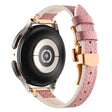 Samsung Gear S3 Classic / Huawei Watch Ultimate / Xiaomi Watch S1 Horlogebandje 22 mm van siliconen en echt leer - Bruine / Roségouden gesp